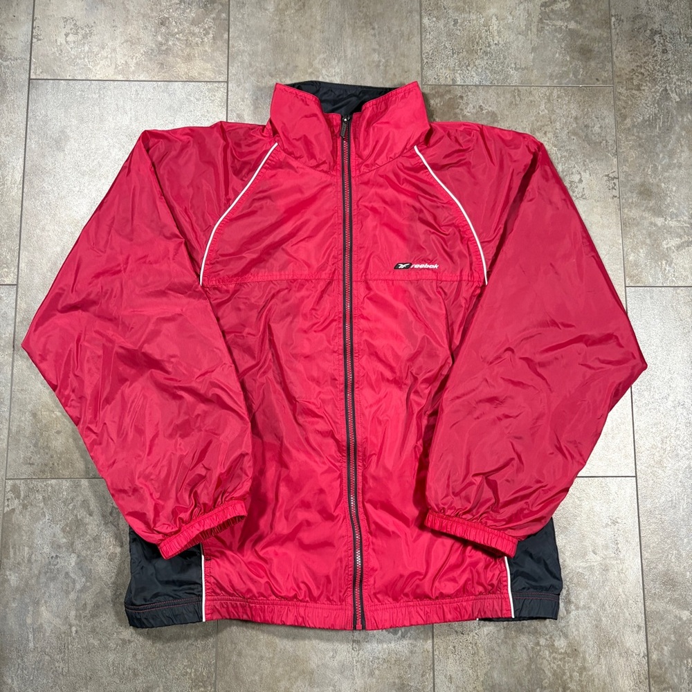 VTG 90s Reebok Two Tone Retro Windbreaker Fleece Lined Y2K Track Jacket